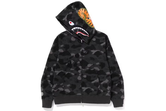 Black Bape ABC Camo Shark Full Zip-Up Hoodie