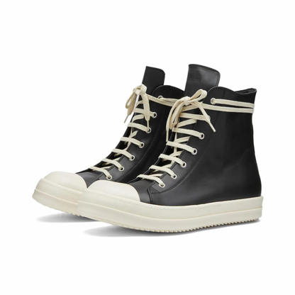 RICK OWENS HIGH SNEAKER BLACK & MILK